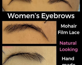 Women's Eyebrows - High Quality - Natural Looking, Black - Mohair - Film Lace - Film TV - Theatre - Style #4