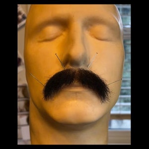 Handmade High-Quality Moustache Black /  Human Hair / Film Lace/ Film TV Theatre