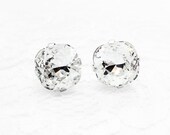 Crystal Swarovski Crystal Post Earrings, Crystal Clear White Stud Earrings, Crystal Cushion Cut Earrings, Bridal Earrings, Gift For Her