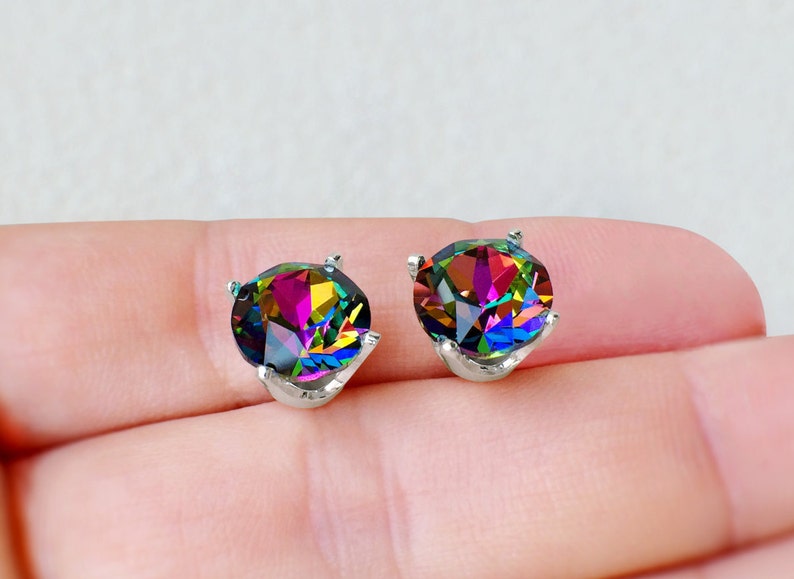 LIMITED QUANTITY Rainbow Stud Earrings Rainbow Swarovski Etsy