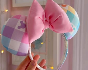 Spring Multicolor Gigham Mouse Ears
