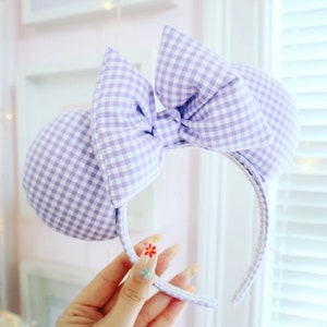 Lilac Gingham Mouse Ears