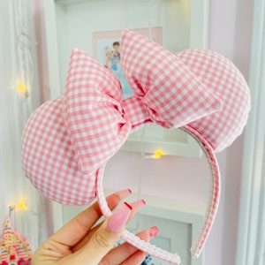 Pink Gingham Mouse Ears