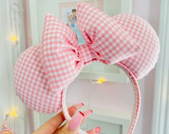 Pink Gingham Mouse Ears
