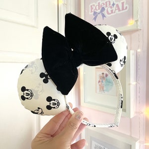 Mouse Ears with Black Velvet Bow