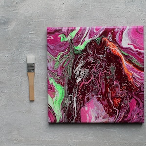 Pouring, pink, Abstract painting,  Acryl, original painting, contemporary art, abstract painting, impasto painting, wall decor, art