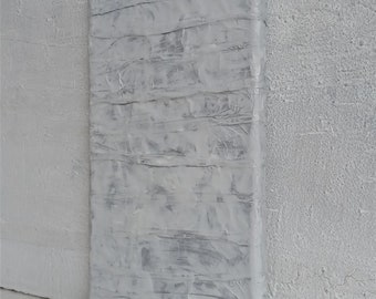 Enkaustik, Abstract painting, white, original painting, mixed media art, wall decor, wall art, unique gift idea, 12x6x0,6", decor, impasto