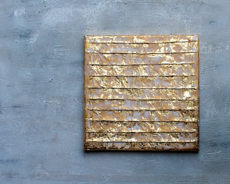 Gold Leaf Painting, Acrylic Painting, 12x12, Painting, USA