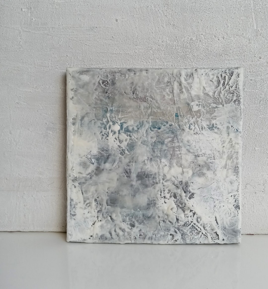 Encaustic, Shellac, Abstract, Art, Painting, White Acrylic Painting, Beige, Contemporary Art