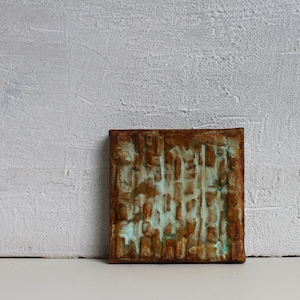 Abstrakte Malerei, Rost, 10x10x1,5 cm, Struktur Bild, Lasur, Rostmalerei, Mischtechnik, kunstmalerei, abstrakt, Original Gemälde, Struktur