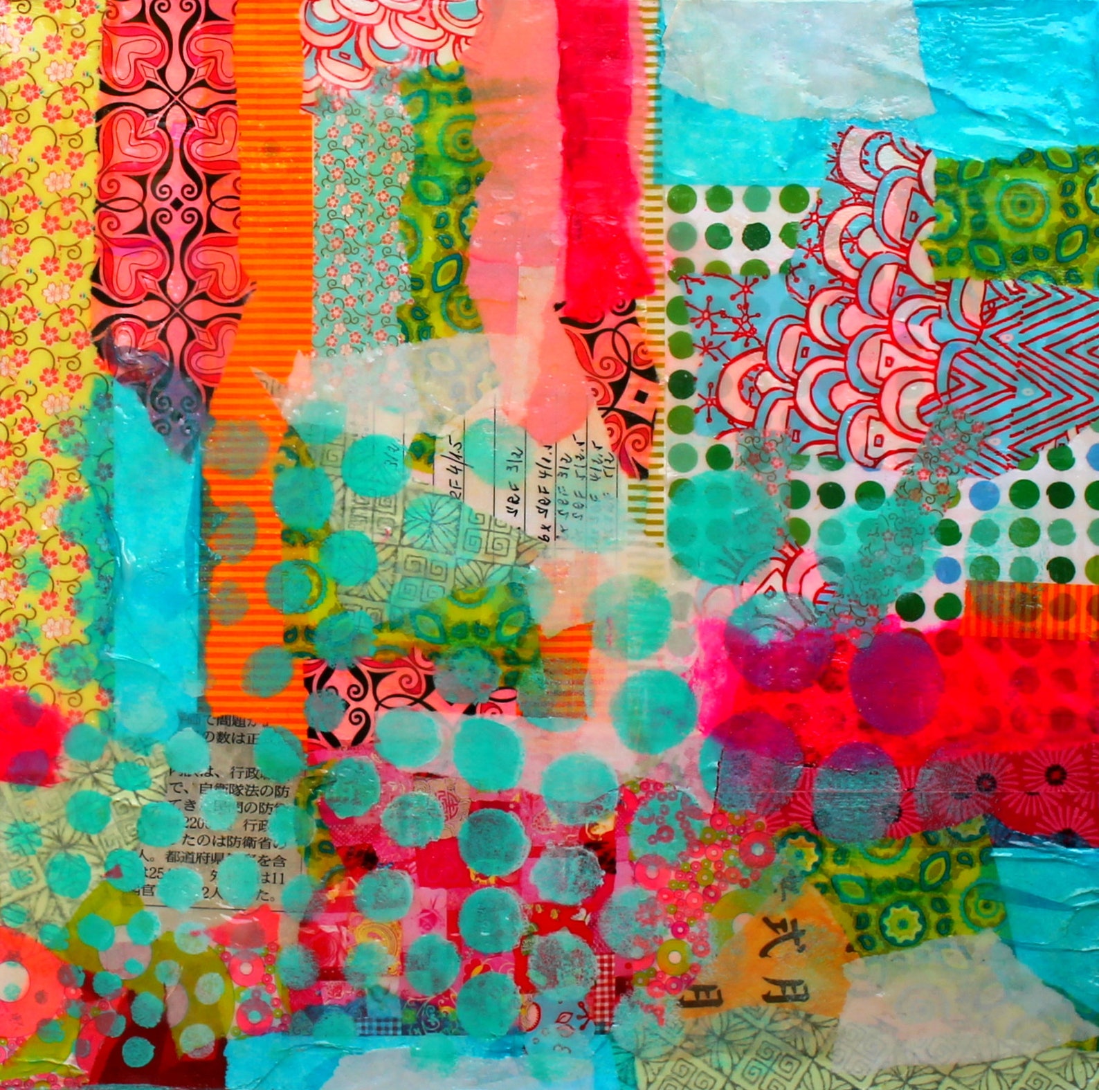 Shellac, Encaustic, Abstract, 12x12x1,2