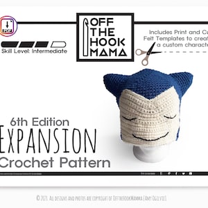 Pacote de expansão do chapéu do personagem Slumberjack da 6ª edição. Enfeites de gorro Kahuna de crochê pop art DIY.