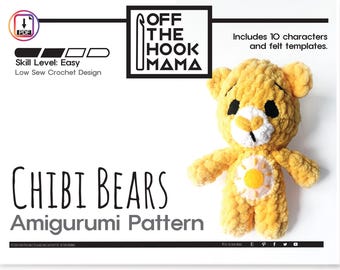 Chibi Bear Crochet Pattern: 10-in-1 Amigurumi Teddy (PDF)