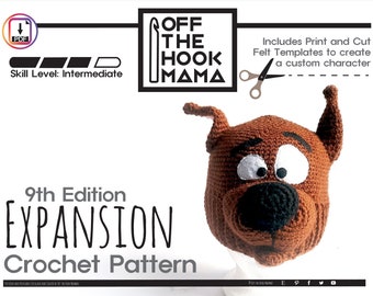 Pacote de expansão para chapéu do personagem Scoobert, 9ª edição. Enfeites de gorro Scoobert em crochê pop art faça você mesmo.