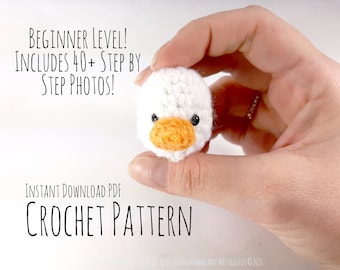 Duck Head Crochet Keychain Pattern: Amigurumi Kawaii (PDF Pattern)