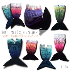 Mermaid Fin Blanket /Ombre Mermaid tail crochet design/ Tried and tested crochet Pattern/ MULTI PACK Crochet PATTERN by Off the Hook Mamma