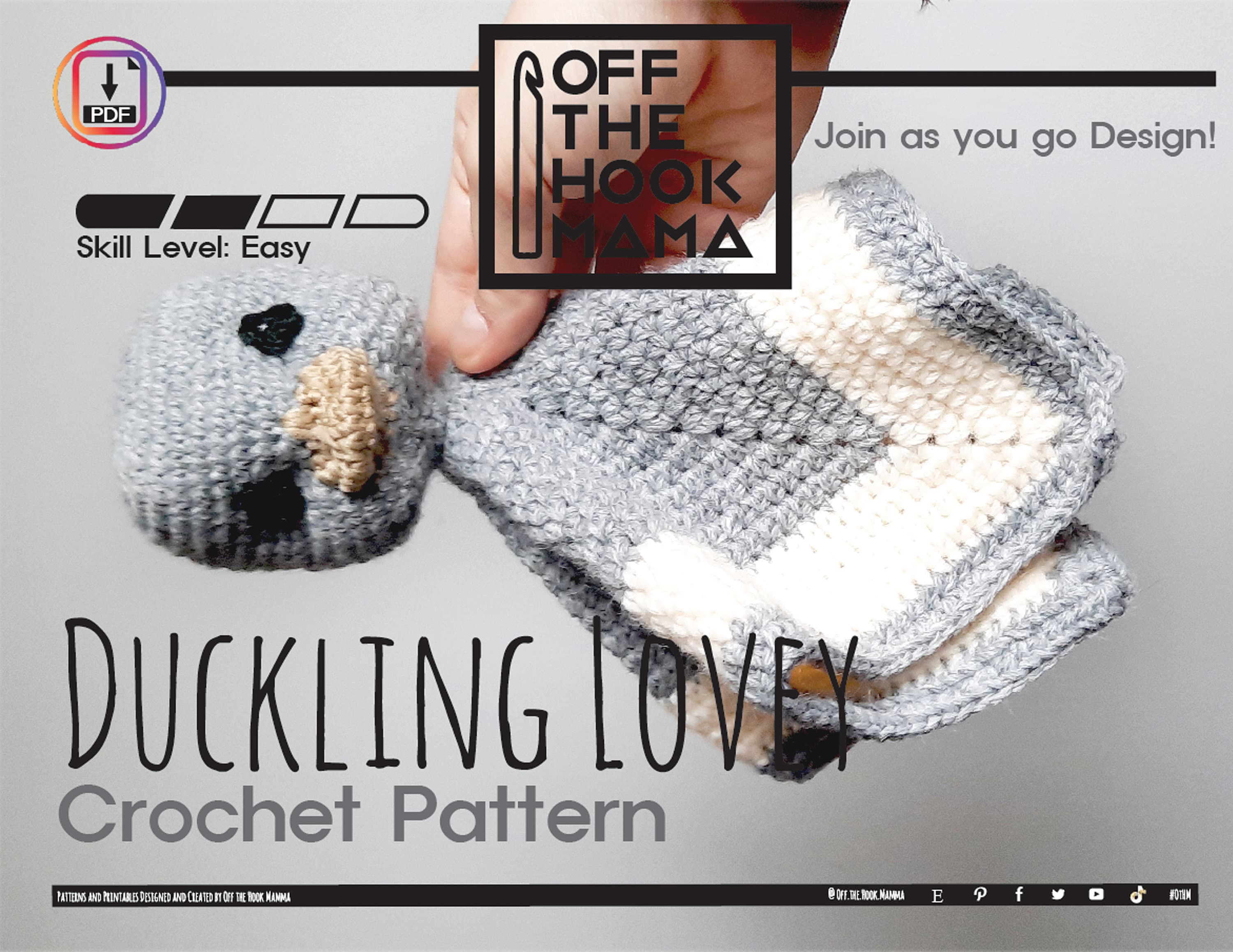 Duckling Lovey Crochet Pattern: No Sew Amigurumi (PDF Pattern) - Etsy, image size:3000x2318