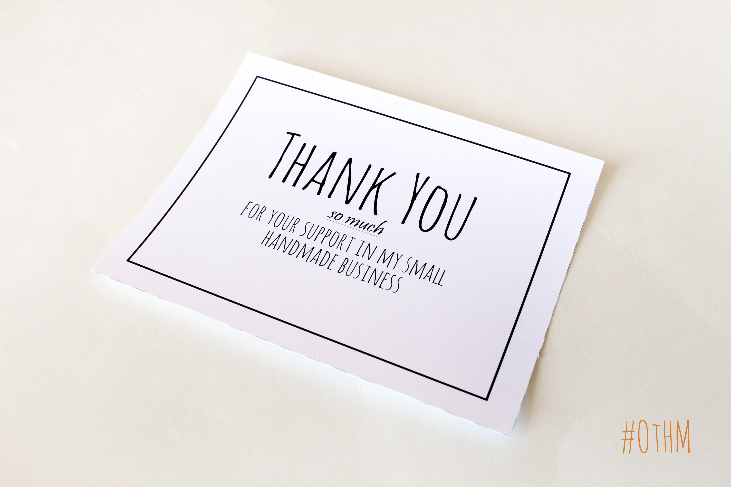 Simple Thank You Cards for Handmade Business PDF Printable Etsy Canada