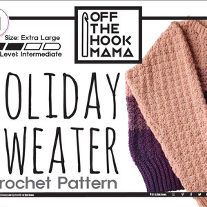 Crochet Fall Sweater Pattern PDF Handmade DIY Holidays. Colour Block Pullover Crochet Pattern gift Ideas Sweatshirt crochet pattern.