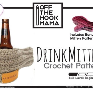 Haakpatroon Beer want, drinkhandschoen, Beer Buddy-patroon. Bekerhouder. Drinkminder. Inclusief bonuspatroon. Doe-het-zelfcadeau.