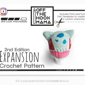 2nd Edition Bulbafett Character Hat Expansion Pack. DIY Crochet Pop art Bulby beanie Embellishments.