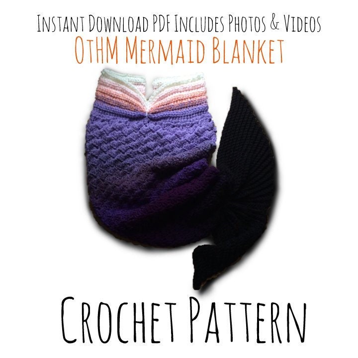 XL Crochet Mermaid Tail Blanket Pattern: Ombre Design