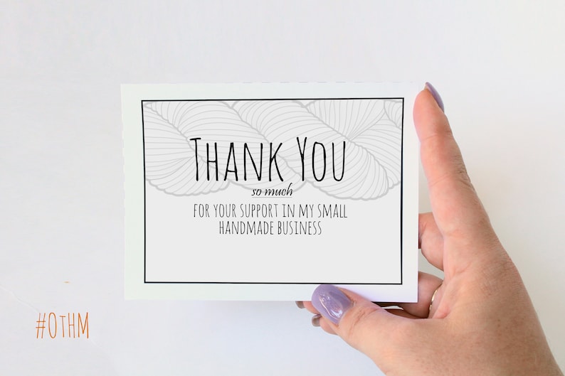 thank you cards for handmade business pdf printable