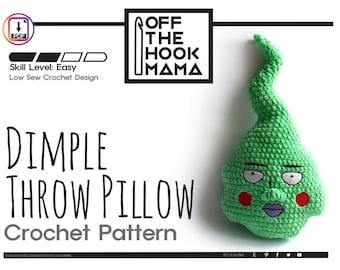 Patrón de almohada de ganchillo con hoyuelos y fantasma - Cojín amigurumi (PDF)