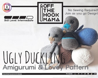 Ugly Duckling Crochet Amigurumi & Lovey Pattern Set (PDF Pattern)