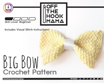 Beginner Friendly Big Hair Bow Crochet Pattern (PDF Pattern)