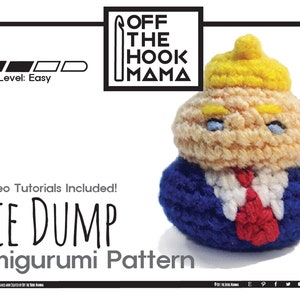 Ace Dump CROCHET PATTERN, Amigurumi poop pin cushion. Handmade crochet keychain pattern. Poop Emoji in a business suit DIY Amigurumi