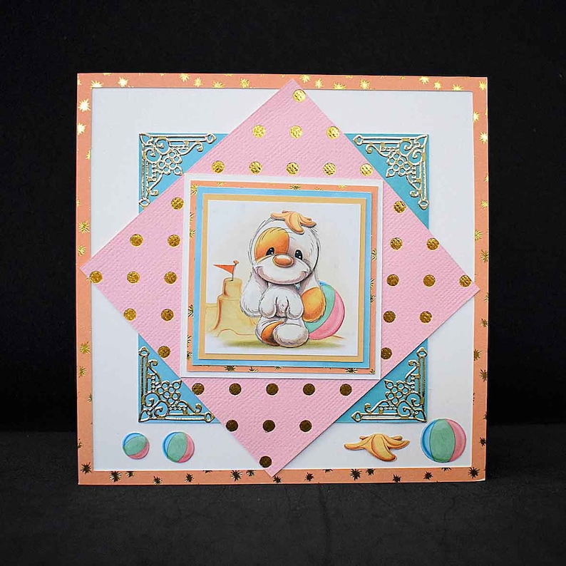 Marine map for various occasion in 3D pattern Mylo girl at the beach
