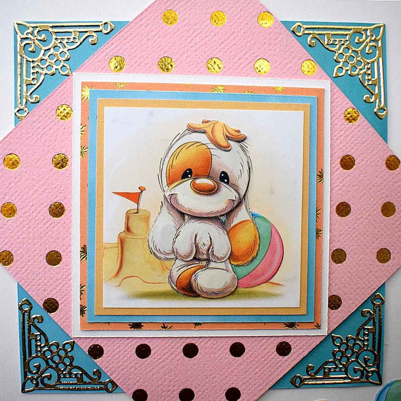 Marine map for various occasion in 3D pattern Mylo girl at the beach
