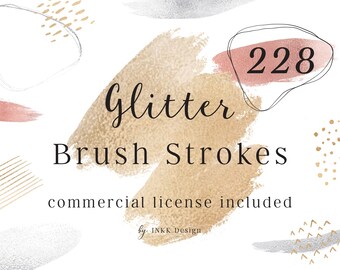 Gold Rose Gold Silver Abstract Paint Brush Stroke, For Commercial Use, Brush Stroke Clipart, Abstract Brush PNG, Paint Brush Clipart #Q007