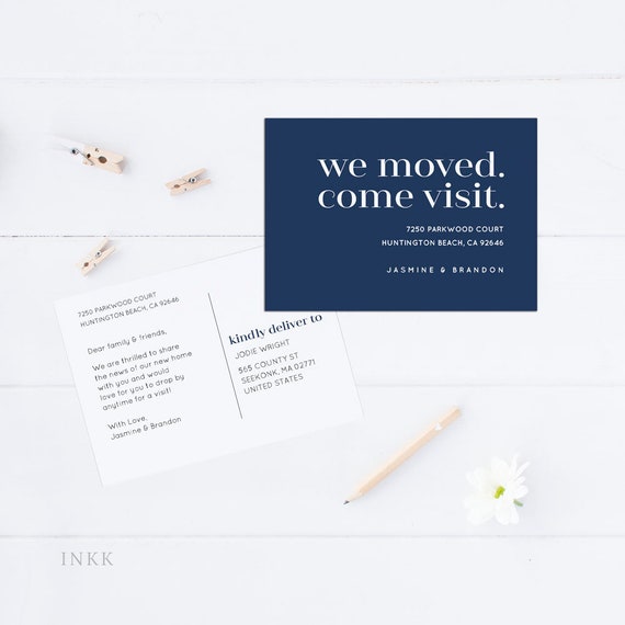New Home Digital We/'ve Moo-ved Moving Announcement Postcard Printable Address Announcement Moving Postcard New Address Moving Card