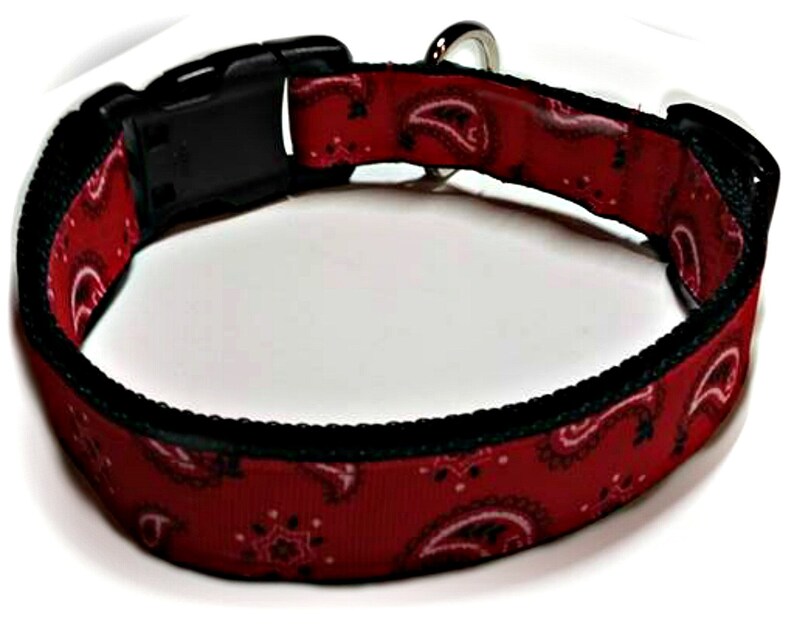 Red Bandana Dog Collar / Country Dog / Red Grosgrain / Black Etsy