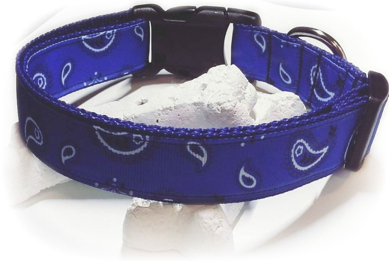 Blue Bandana Dog Collar / Country Dog Collar / Bandana Collar Etsy