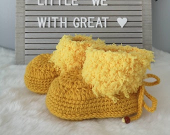 Crochet Baby Booties, Handmade New Baby Gift