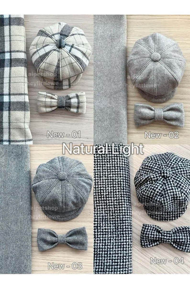 Wool Newsboy Cap & Bow Tie for Dog image 10