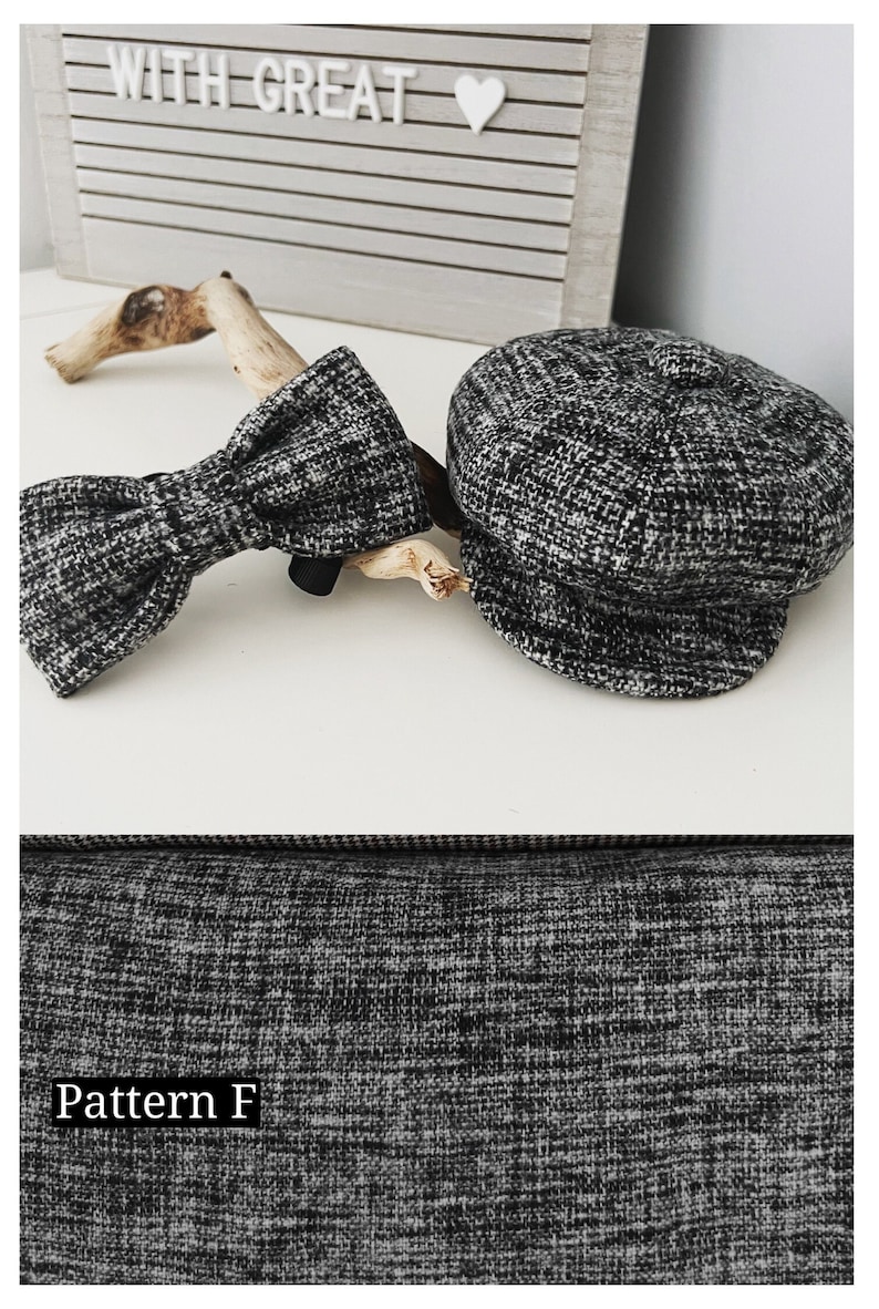 Wool Newsboy Cap & Bow Tie for Dog image 5