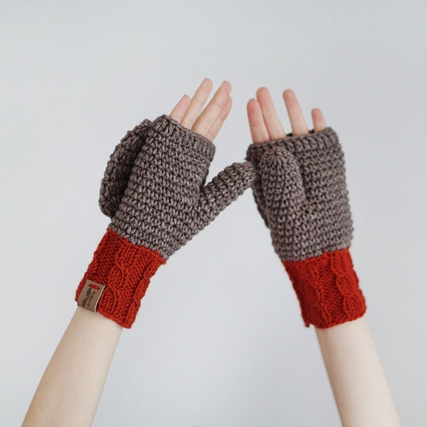 Mittens With Flap Etsy