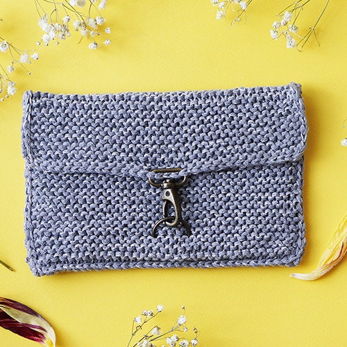 Knit Makeup Purse Small Clutch Rustic Gray Eyeglasses Case - Etsy