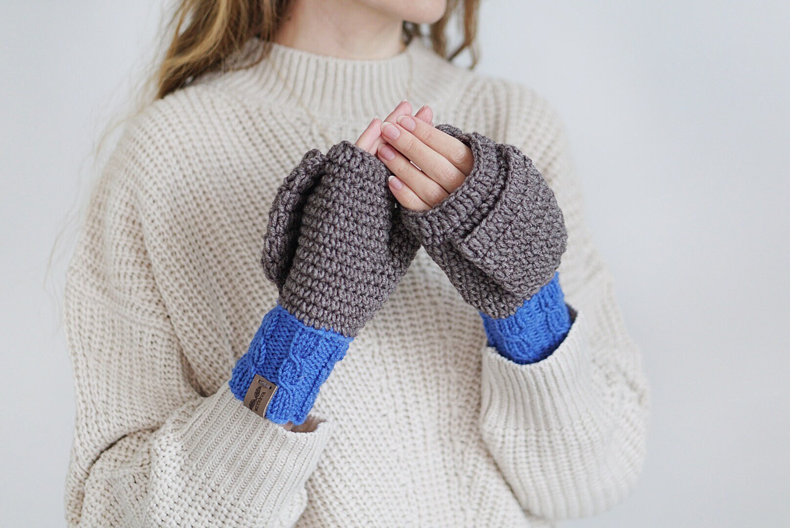 小物 UN3D. FABRIC MIX MITTENS , NECK WARMAR Nora_Mittens_Pattern-Pattern-