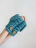 Convertible Wool Gloves, Crochet Women Mittens, Winter Accessories, Тurquoise, Fingerless Arm Warmers, Christmas Gift Idea 