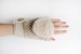 Fingerless Mittens With Flip Flap In Beige, Wool Gloves for Winter, Mittens for Women 