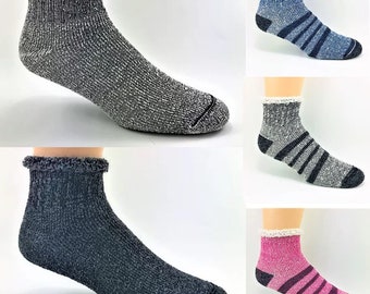 Termiska alpackastrumpor - ankellånga strumpor - högdensitetsdämpning: varm och mjuk, unisex (män och kvinnor)