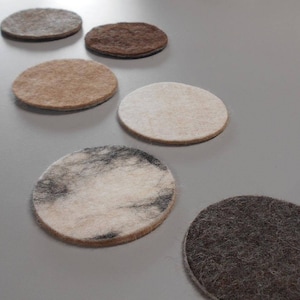 Felted coasters in natural alpaca : set of 4 or 6