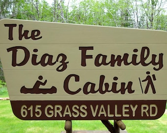 Custom Wood Forest Service Sign, Carved Trailhead sign, Cabin Lodge Entrance, Outdoor Business Sign MC88MDc