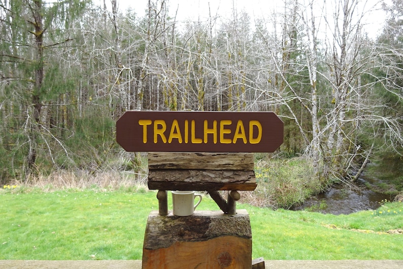 TRAILHEAD Sign National Park Style Path Trail Home Cabin Lodge ...