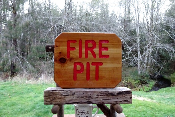 Fire Pit Rustic Outdoor Recreation Wood Sign Lodge Cabin Etsy